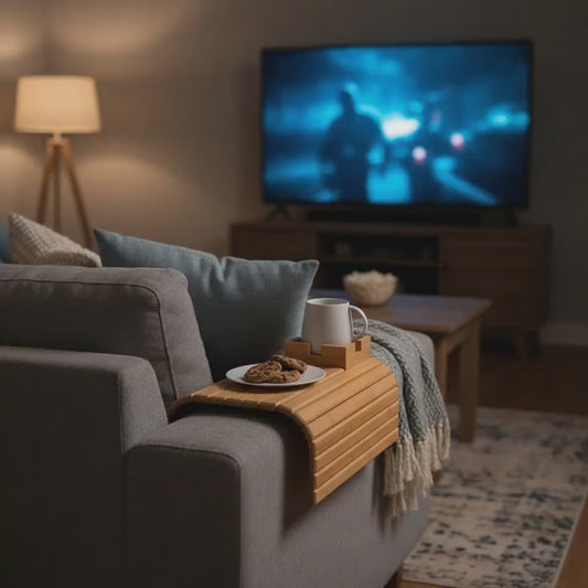 Bamboo Cup Holder Foldable Tray