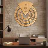 Perpetual Creative Round Wooden Wall Calendar